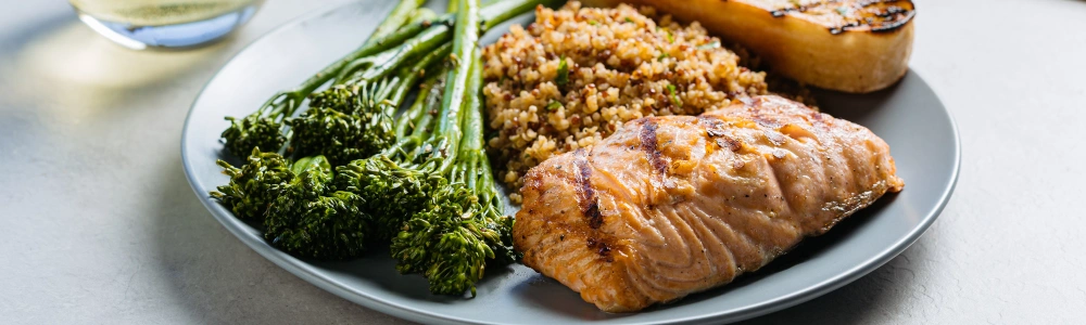 grilled sustainable salmon plate