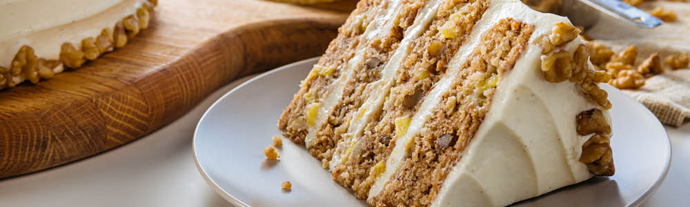 Hummingbird cake dessert with cream cheese frosting