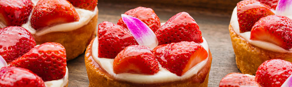 Strawberry shortcake dessert with whipped cream